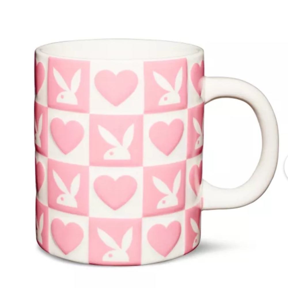 PLAYBOY Pink and White Heart Mug- NWT